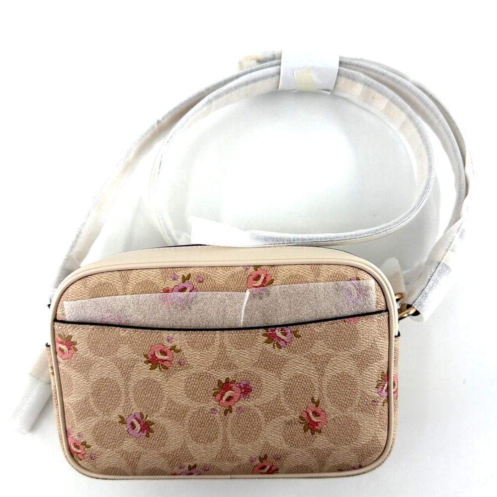 Coach Gold Sand Multi Floral Print In Signature Canvas Mini Jamie Camera Bag - Picture 7 of 12